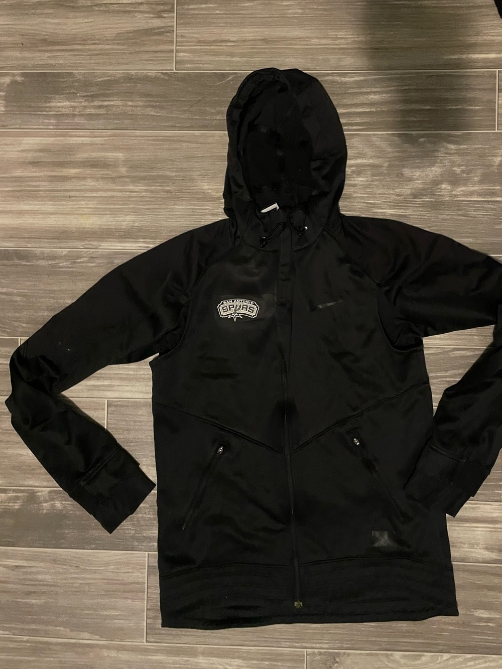 San Antonio Spurs Black Men's Full-Zip Hoodie Jacket size Small